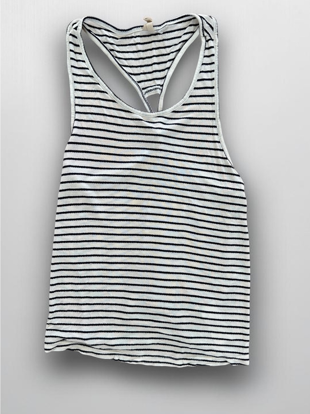 Roxy Striped Black White Twist Back Tank Top Nautical  M